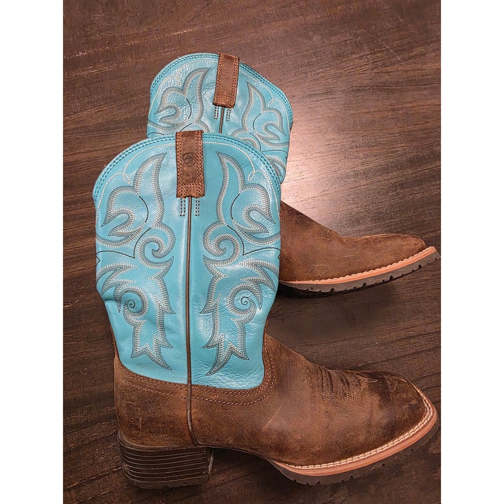 Ariat Fatbaby Heritage Brown Turquoise Leather Western Boots 10014162 Womens 6.5